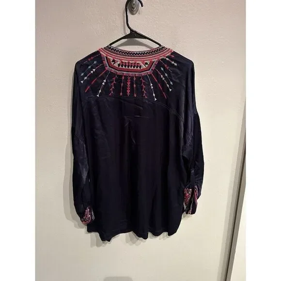 Biya Johnny Was Womens Large Multicolor Embroidered Tunic Shirt - Picture 6 of 7